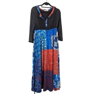 Misslook Artsy Maxi  Midi Dress Women Lagenlook XXL NWOT
